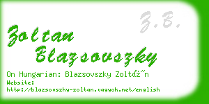 zoltan blazsovszky business card